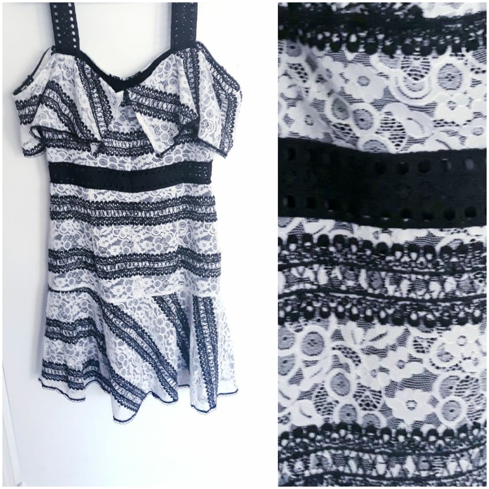 ❤️ Cocktail Dress Off Shoulder Black White